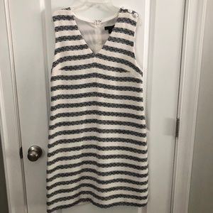 J. Crew Navy/White Sheath Dress Size 10 NWT